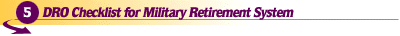 DRO Checklist for Military Retirement System